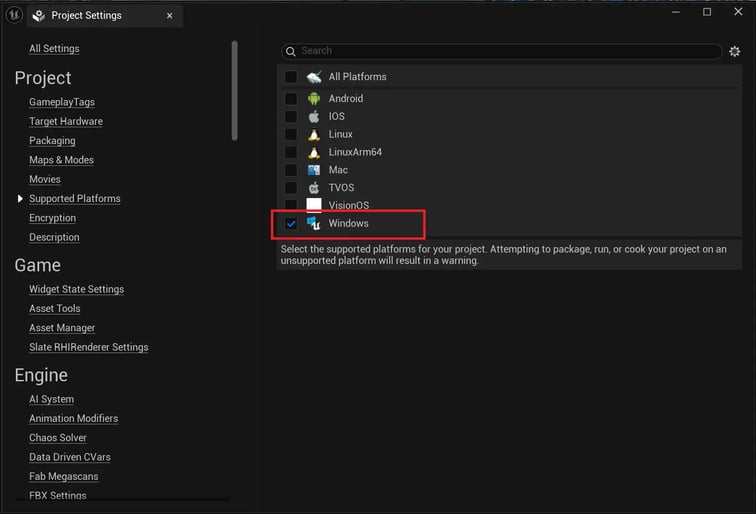 support-platform-in-project-settings